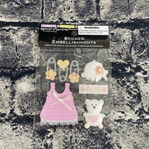 Special Moments Scrapbook Embellishments Sweet Baby Theme Diaper Pins Teddy Bear